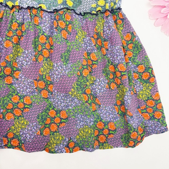 Anthropologie Penrose Tiered Tunic Dress Floral Mixed Print Boho Bohemian - Picture 10 of 12